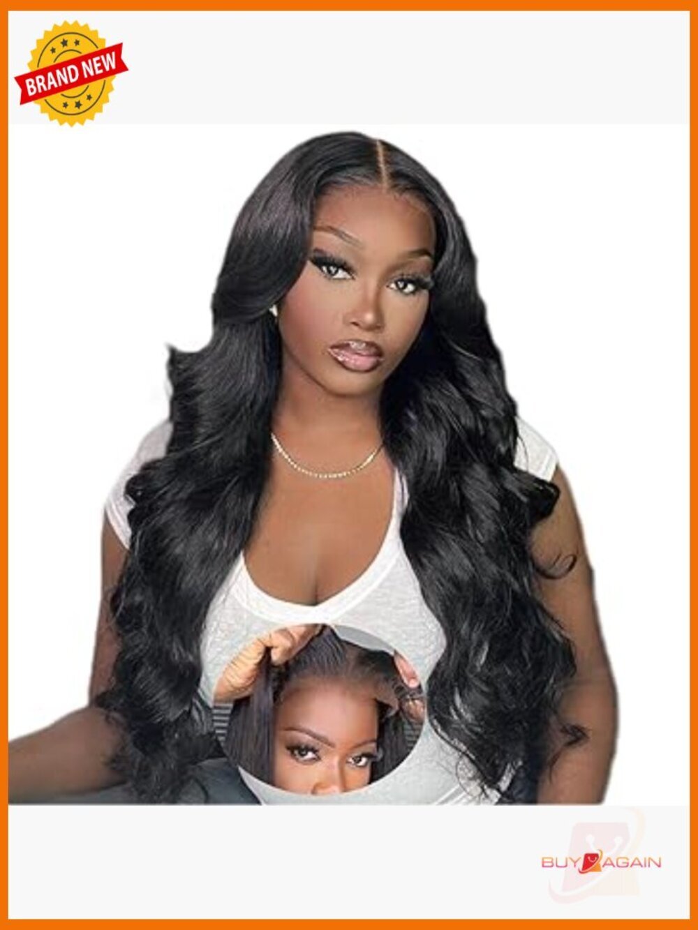 Glueless 5x5 Lace Front Wig Human Hair Body Wave 24 Inch 180% Density
